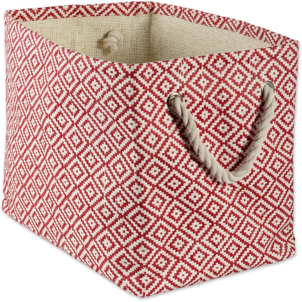 imageDII Woven Paper Storage Bin Geo Diamond Stone Medium RectangleRust