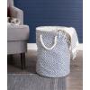 imageDII Woven Paper Storage Bin Geo Diamond Stone Medium RectangleNautical Blue