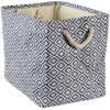 imageDII Woven Paper Storage Bin Geo Diamond Stone Medium RectangleNautical Blue