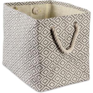 imageDII Woven Paper Storage Bin Geo Diamond Stone Medium RectangleGray