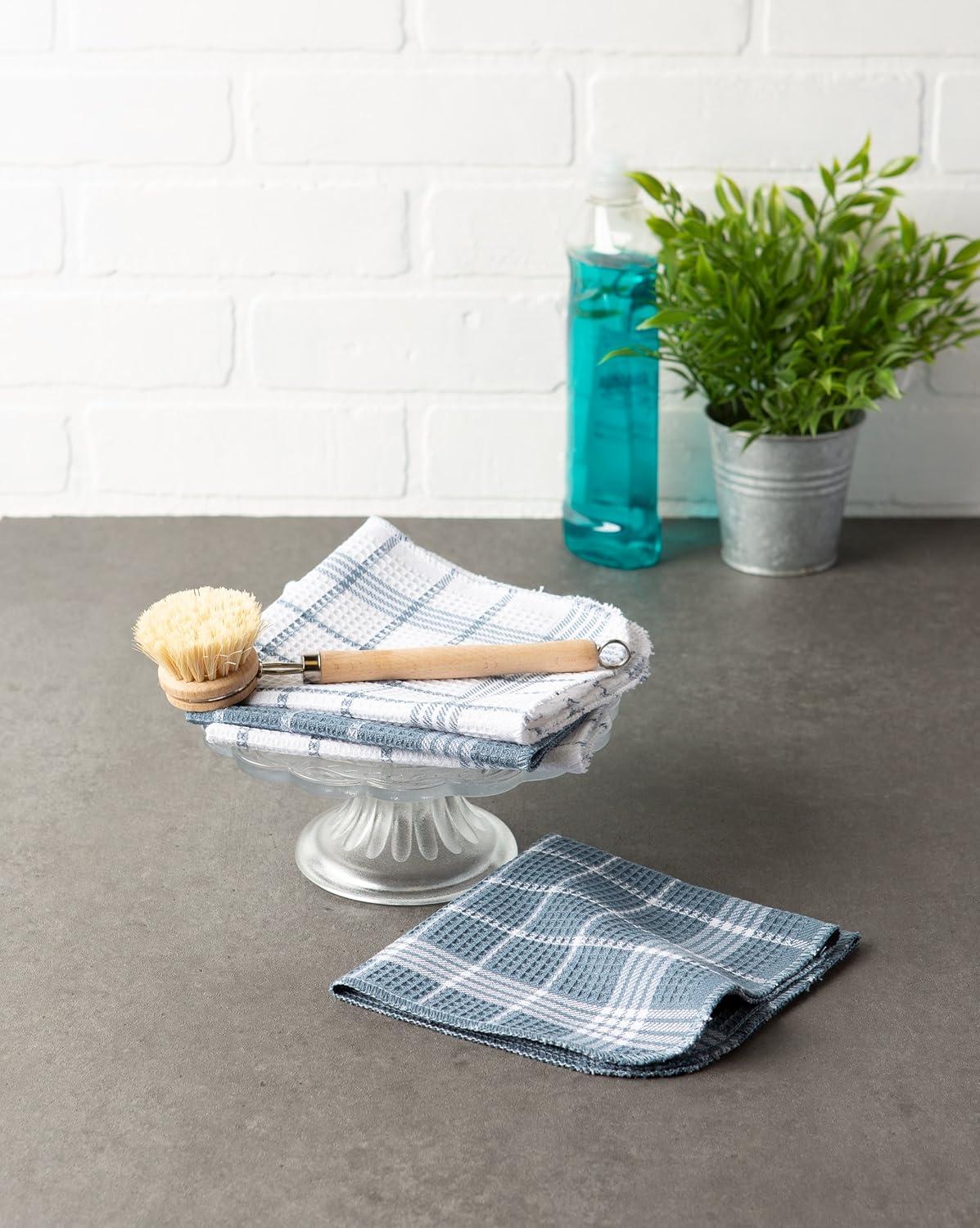 imageDII Waffle Weave Kitchen Collection 100 Cotton Dishtowel Set Leaf Green 6 PieceBlue