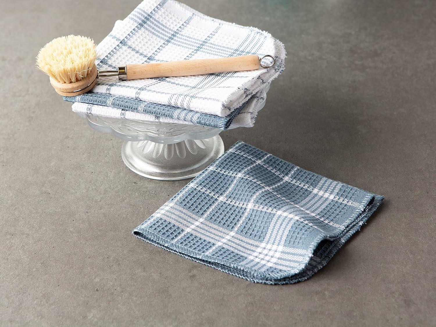 imageDII Waffle Weave Kitchen Collection 100 Cotton Dishtowel Set Leaf Green 6 PieceBlue