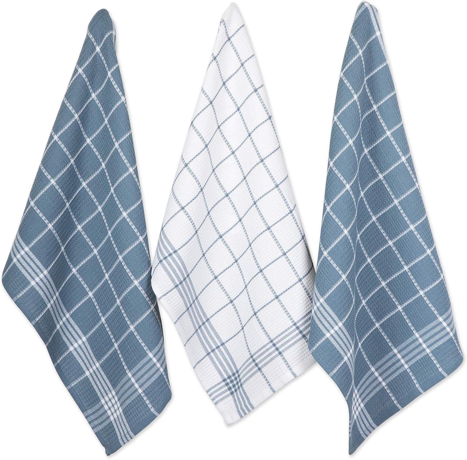 imageDII Waffle Weave Kitchen Collection 100 Cotton Dishtowel Set Leaf Green 6 PieceBlue