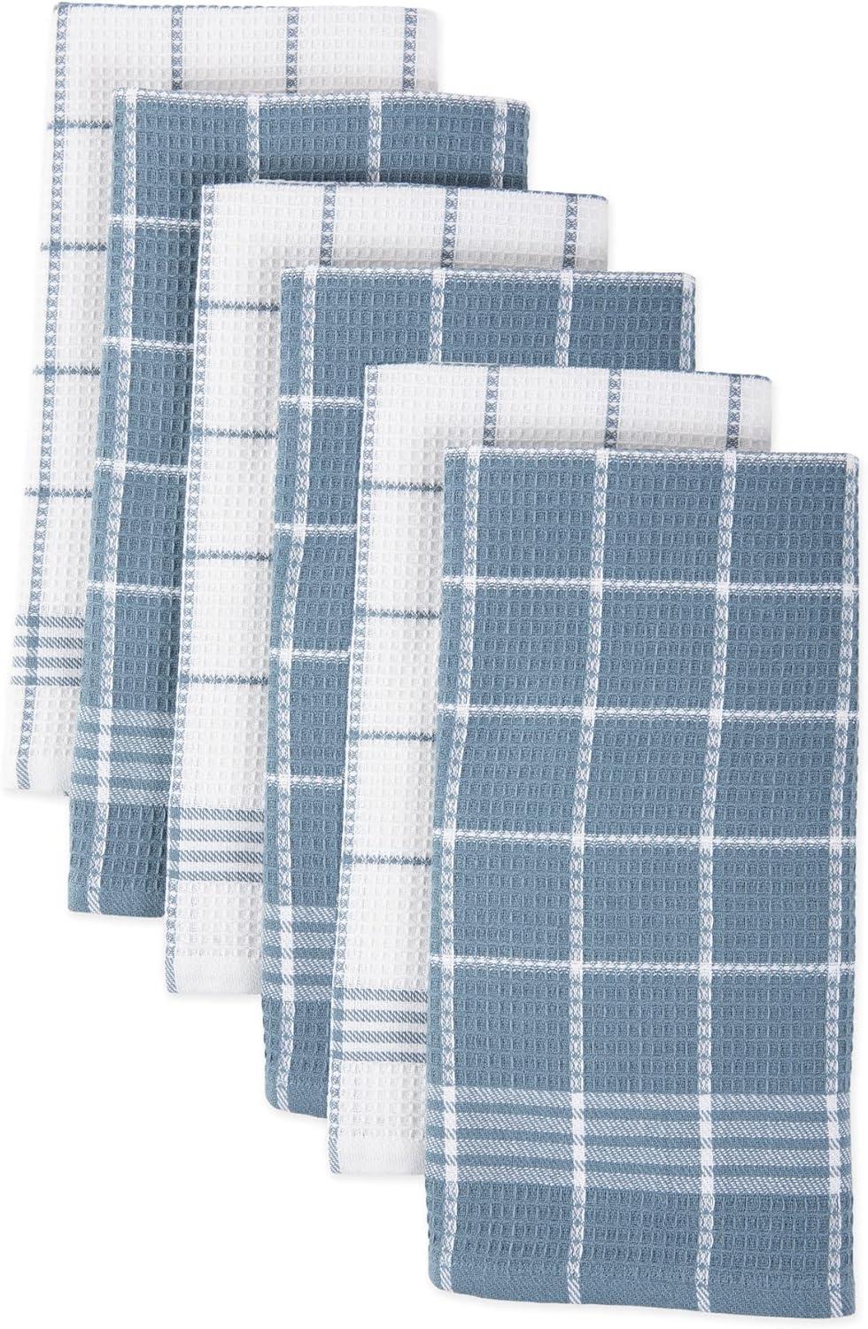 imageDII Waffle Weave Kitchen Collection 100 Cotton Dishtowel Set Leaf Green 6 PieceBlue