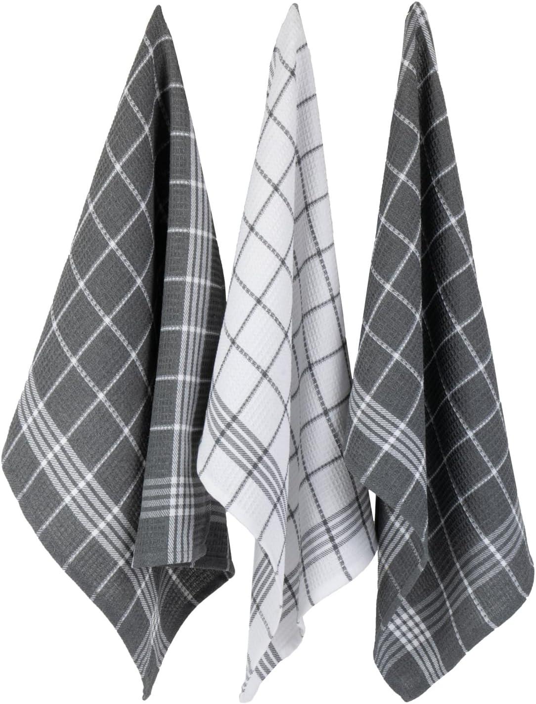 imageDII Waffle Weave Kitchen Collection 100 Cotton Dishtowel Set Leaf Green 6 PieceGray