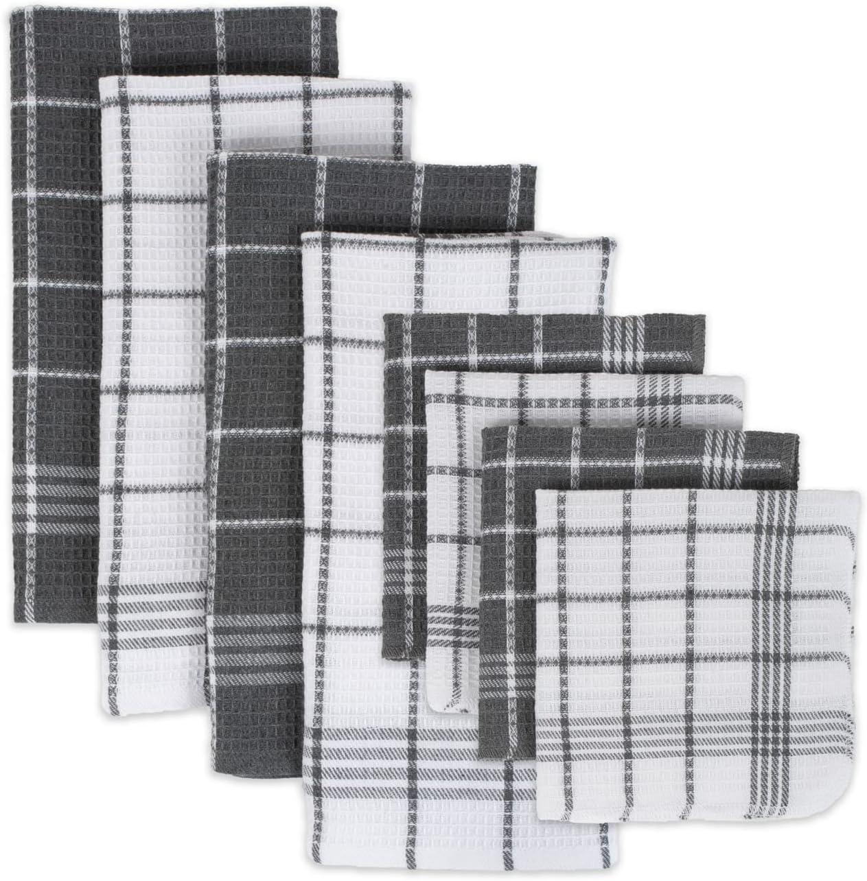 imageDII Waffle Weave Kitchen Collection 100 Cotton Dishtowel Set Leaf Green 6 PieceGray