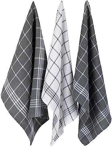 imageDII Waffle Weave Kitchen Collection 100 Cotton Dishtowel Set Leaf Green 6 PieceGray