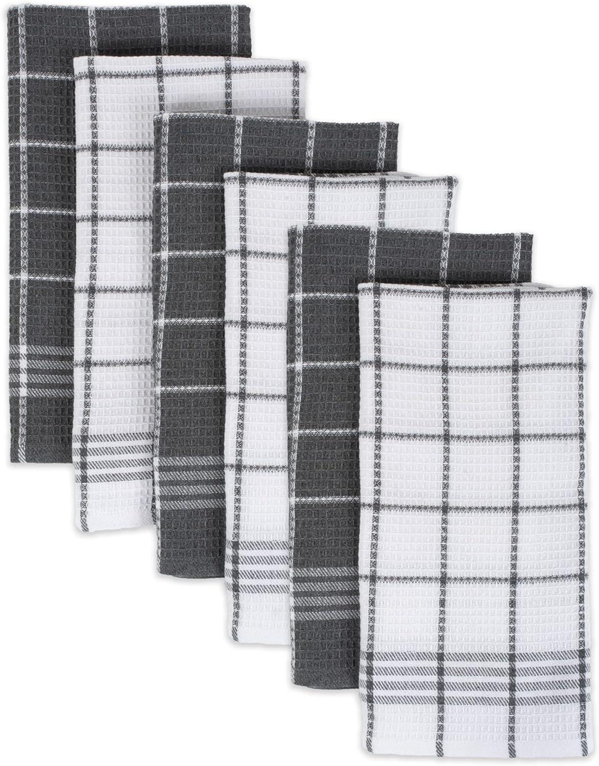 imageDII Waffle Weave Kitchen Collection 100 Cotton Dishtowel Set Leaf Green 6 PieceGray