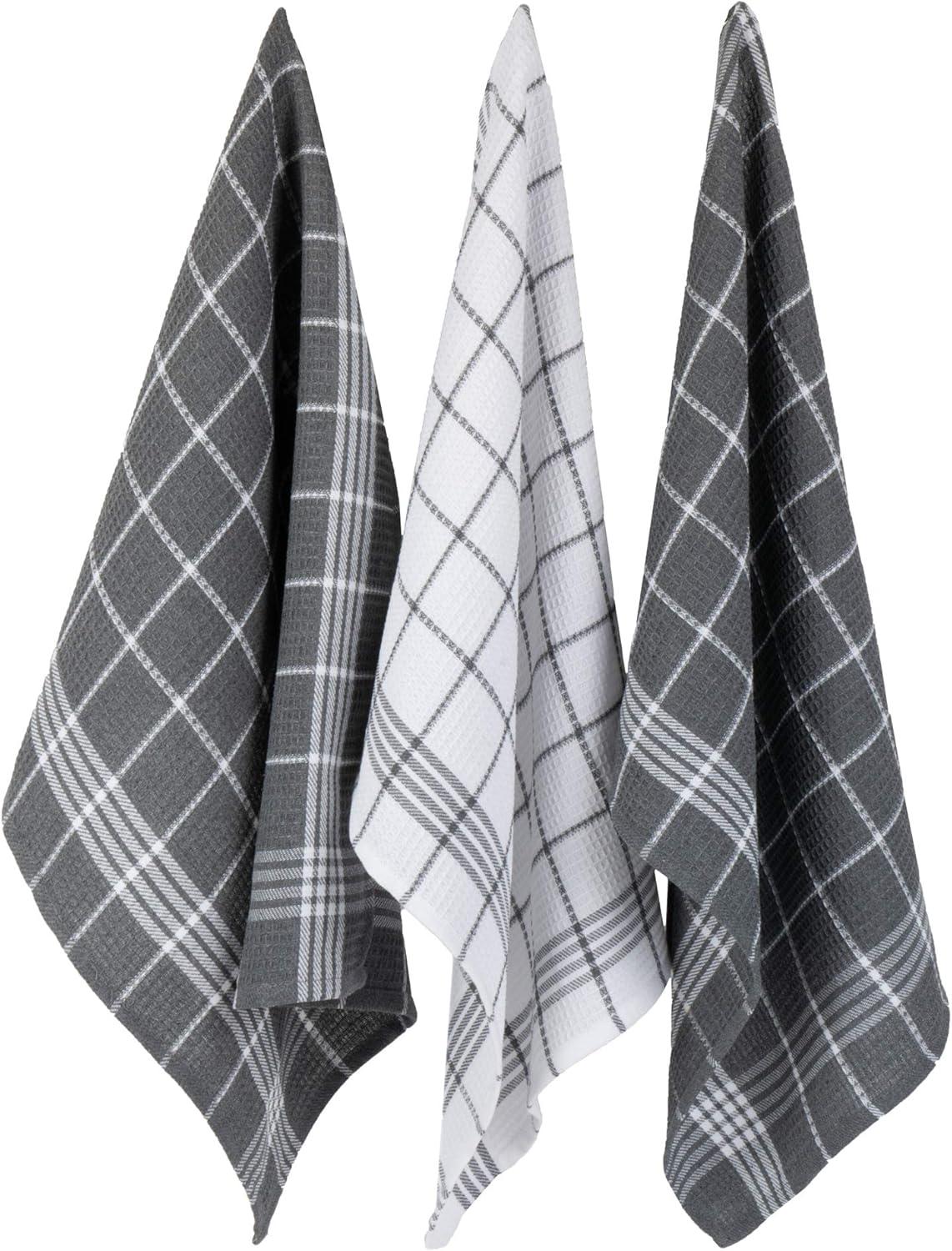 imageDII Waffle Weave Kitchen Collection 100 Cotton Dishtowel Set Leaf Green 6 PieceGray
