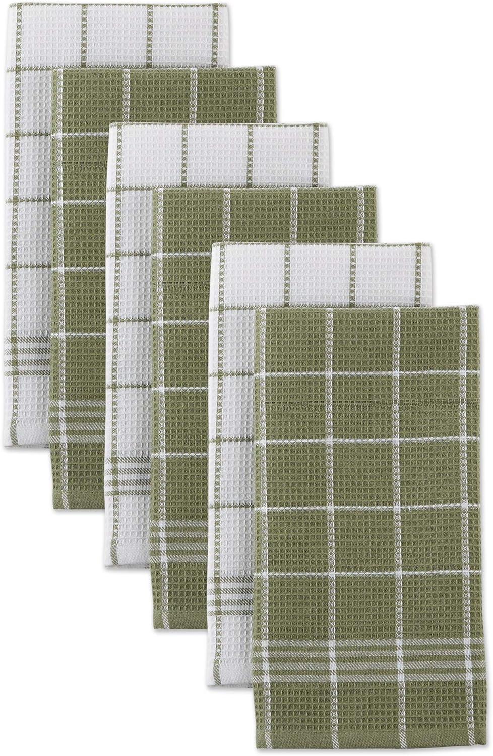 imageDII Waffle Weave Kitchen Collection 100 Cotton Dishtowel Set Leaf Green 6 PieceLeaf Green