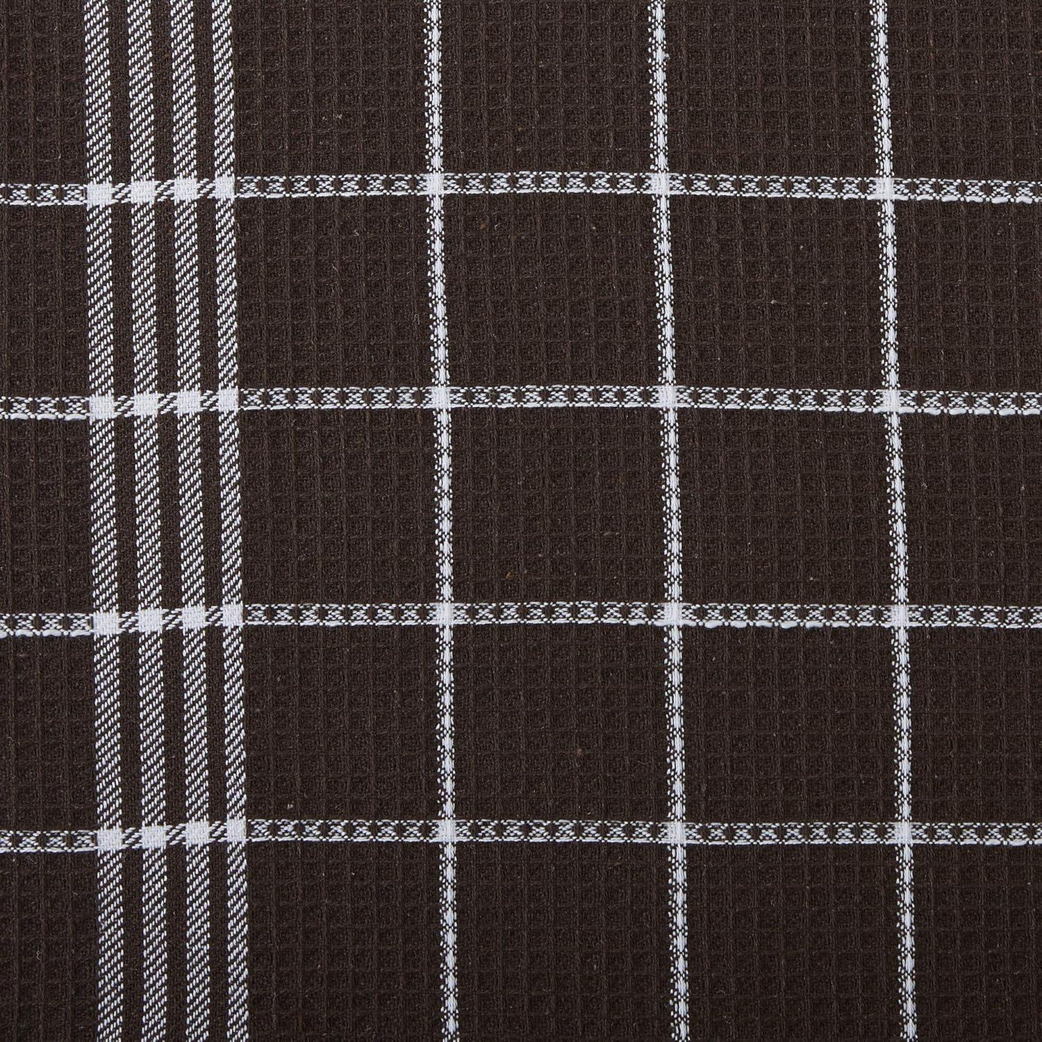 imageDII Waffle Weave Kitchen Collection 100 Cotton Dishtowel Set Leaf Green 6 PieceMocha Brown
