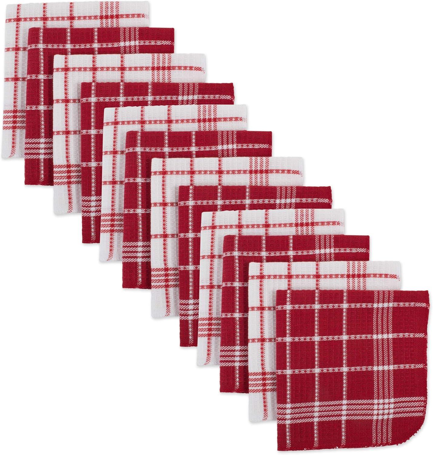 imageDII Waffle Weave Kitchen Collection 100 Cotton Dishtowel Set Leaf Green 6 PieceRed
