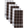 imageDII Waffle Weave Kitchen Collection 100 Cotton Dishtowel Set Leaf Green 6 PieceMocha Brown