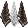 imageDII Waffle Weave Kitchen Collection 100 Cotton Dishtowel Set Leaf Green 6 PieceMocha Brown