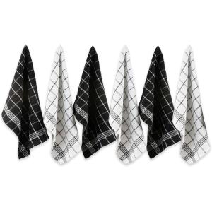 imageDII Waffle Weave Kitchen Collection 100 Cotton Dishtowel Set Leaf Green 6 PieceBlack