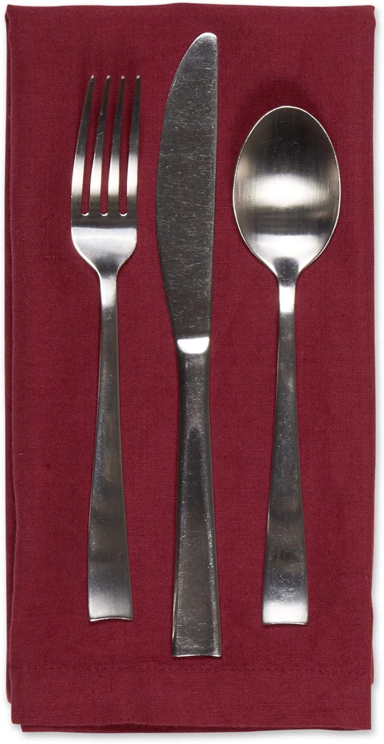 imageDII Linen Tabletop Collection Machine Washable Placemat Set 145x205 Cream 4 PieceCranberry
