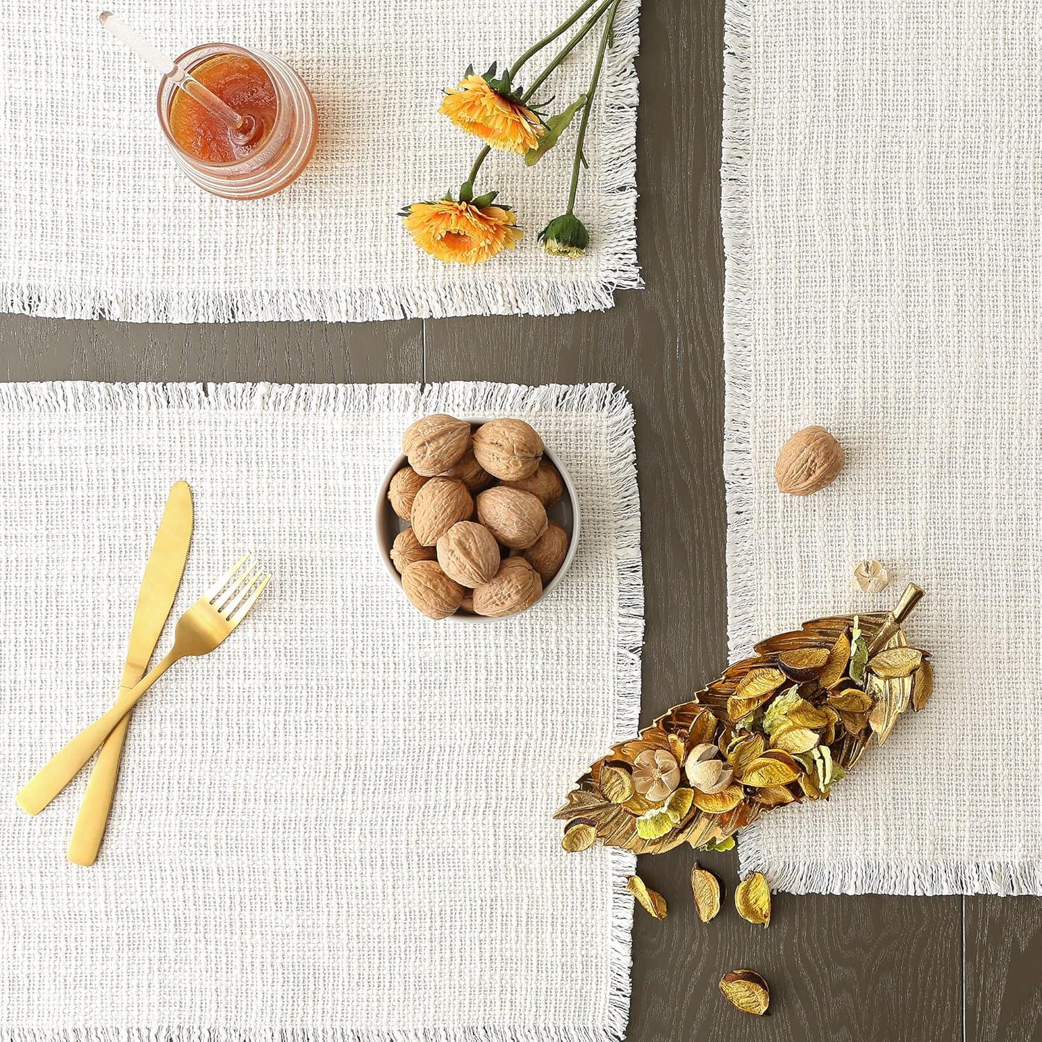 imageDII Linen Tabletop Collection Machine Washable Placemat Set 145x205 Cream 4 PieceCream