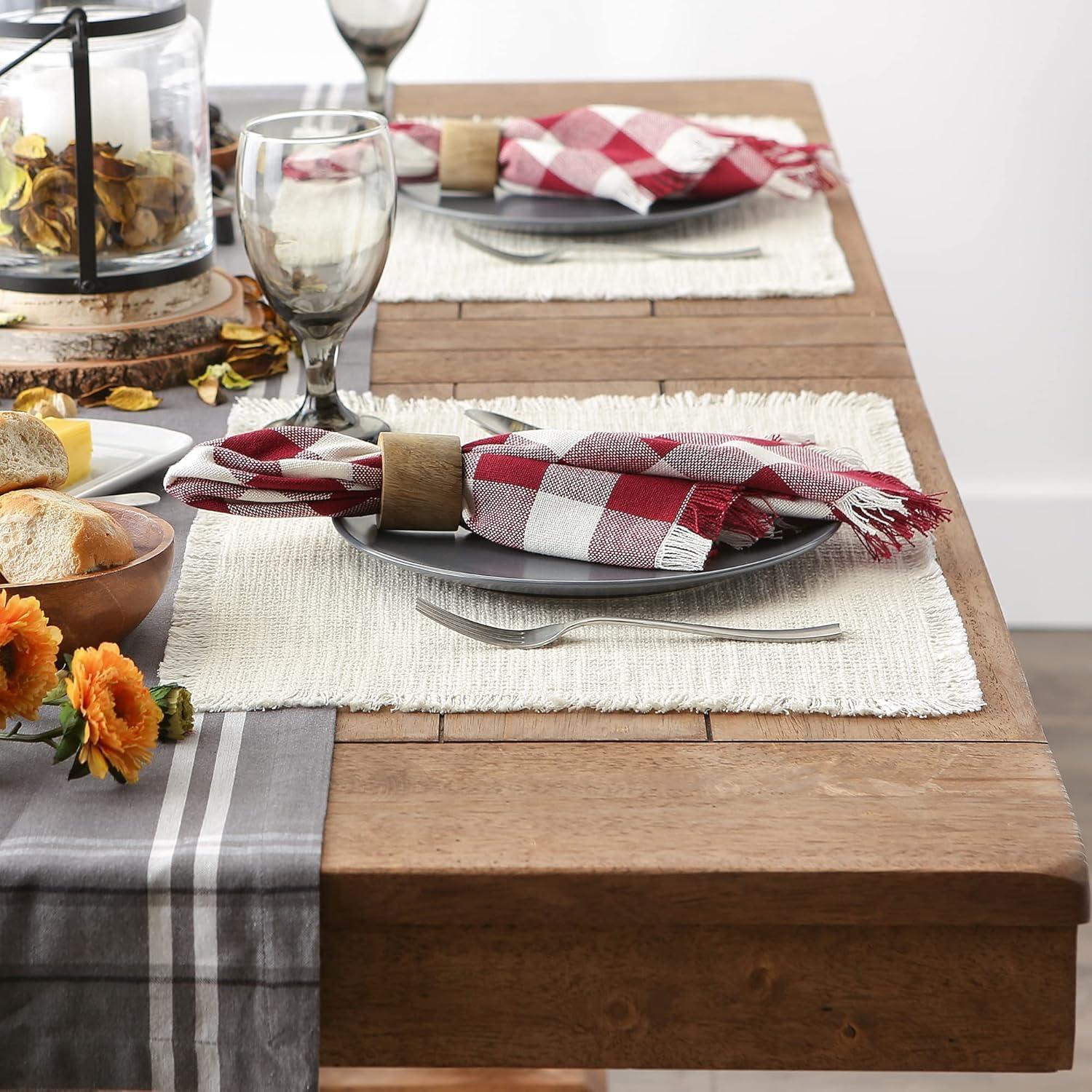 imageDII Linen Tabletop Collection Machine Washable Placemat Set 145x205 Cream 4 PieceCream