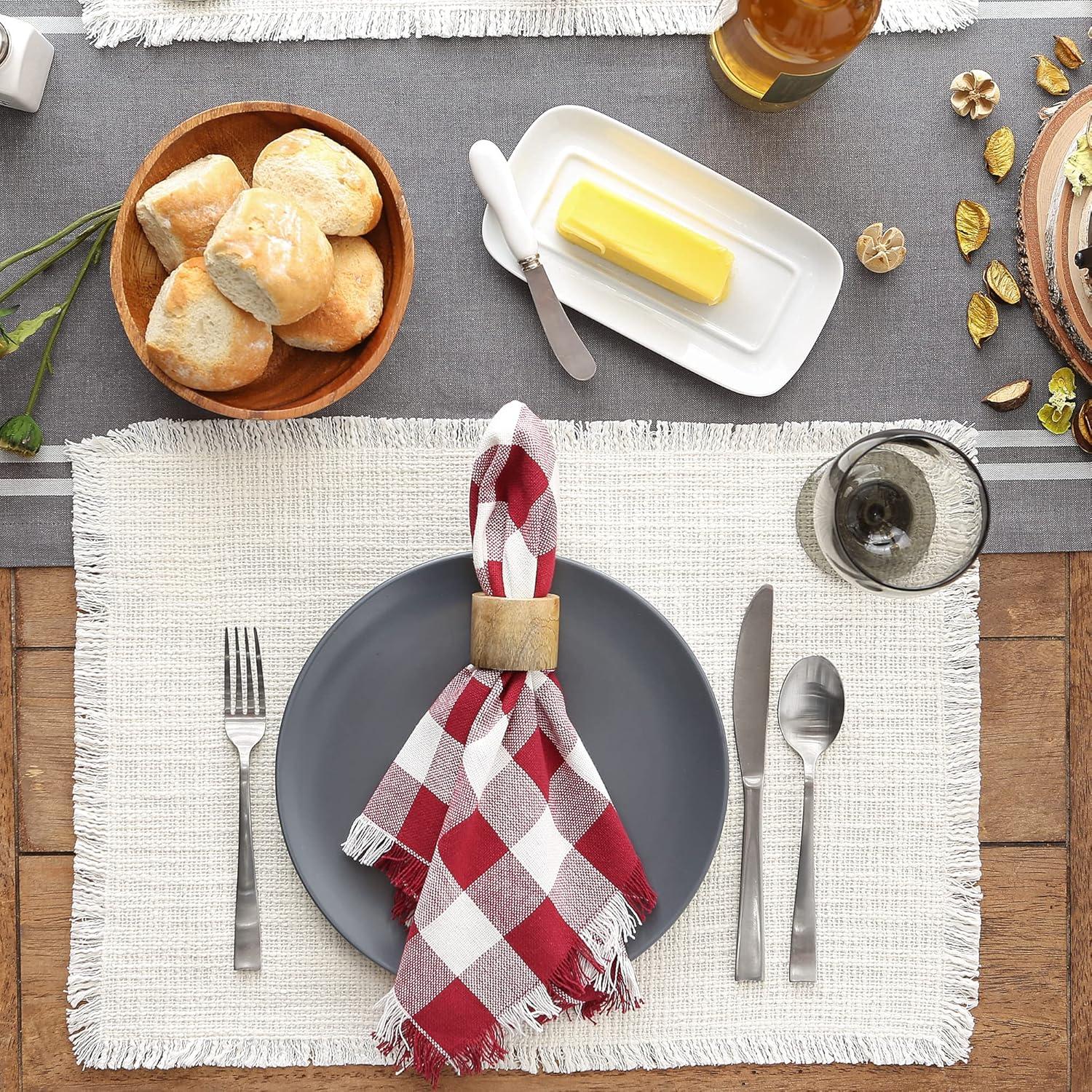 imageDII Linen Tabletop Collection Machine Washable Placemat Set 145x205 Cream 4 PieceCream