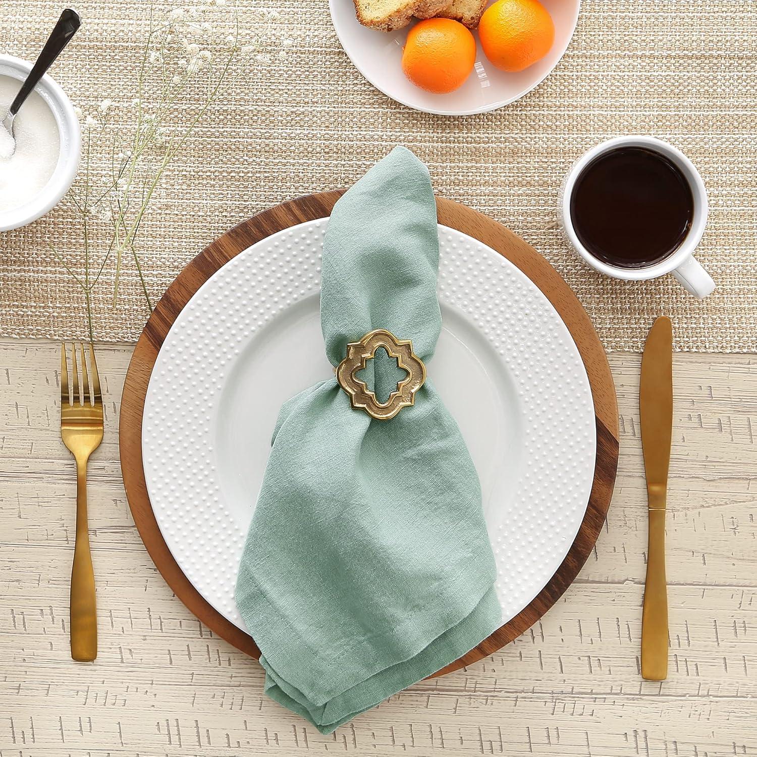 imageDII Linen Tabletop Collection Machine Washable Placemat Set 145x205 Cream 4 PieceJadeite