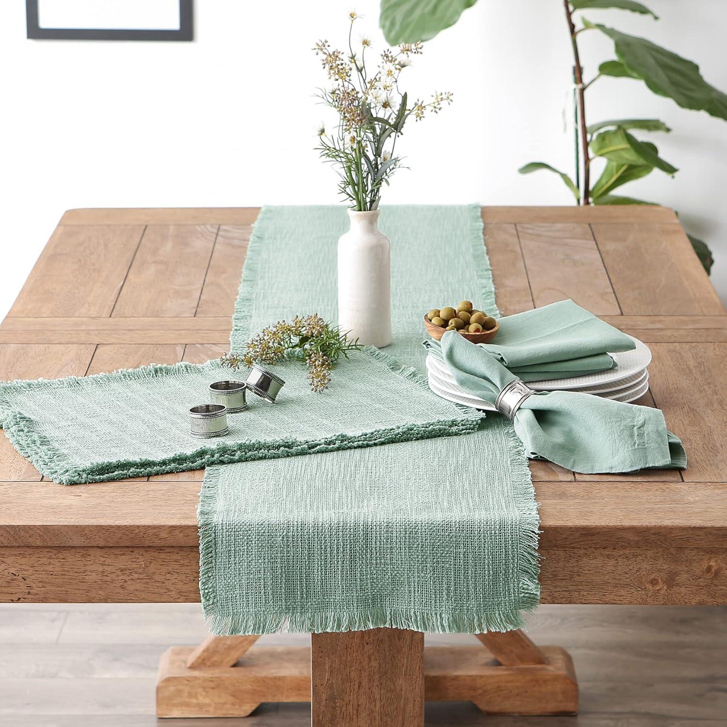 imageDII Linen Tabletop Collection Machine Washable Placemat Set 145x205 Cream 4 PieceJadeite