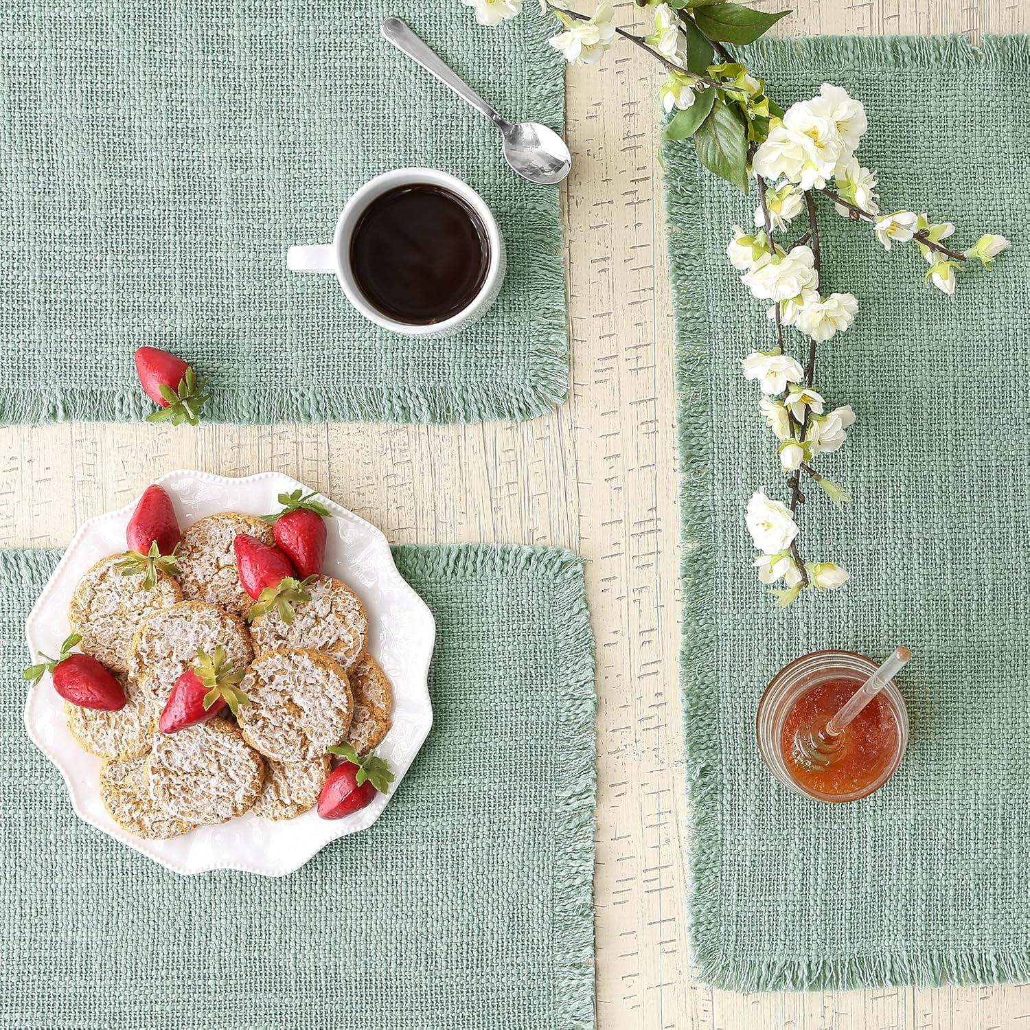 imageDII Linen Tabletop Collection Machine Washable Placemat Set 145x205 Cream 4 PieceJadeite