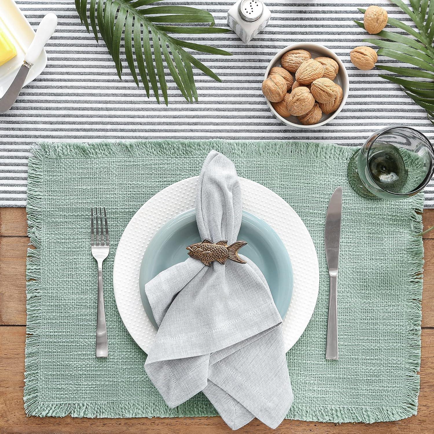 imageDII Linen Tabletop Collection Machine Washable Placemat Set 145x205 Cream 4 PieceJadeite
