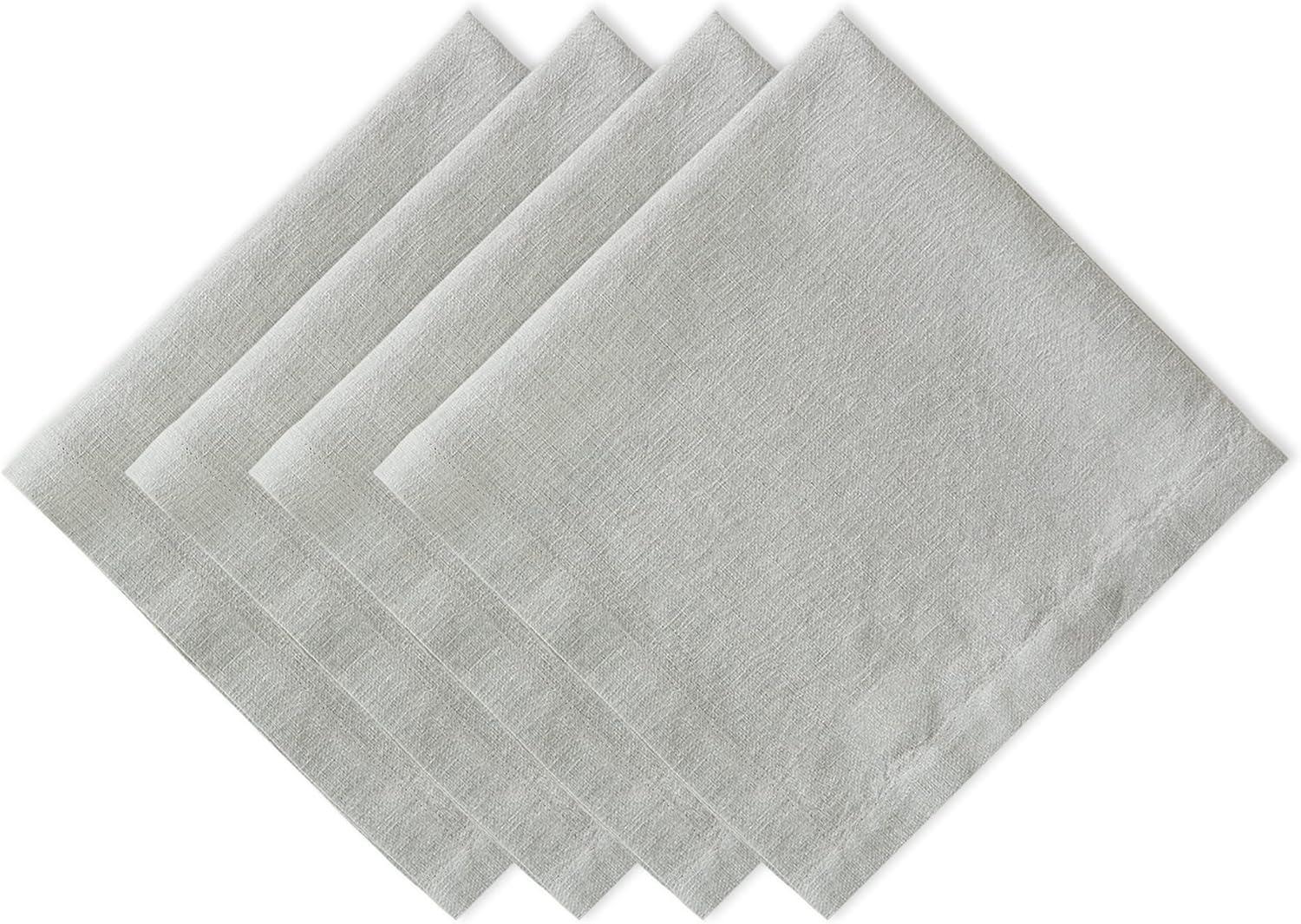 imageDII Linen Tabletop Collection Machine Washable Placemat Set 145x205 Cream 4 PieceLight Rain