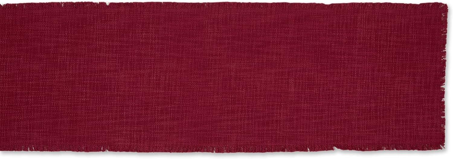 imageDII Linen Tabletop Collection Machine Washable Table Runner 145x72 JadeiteCranberry