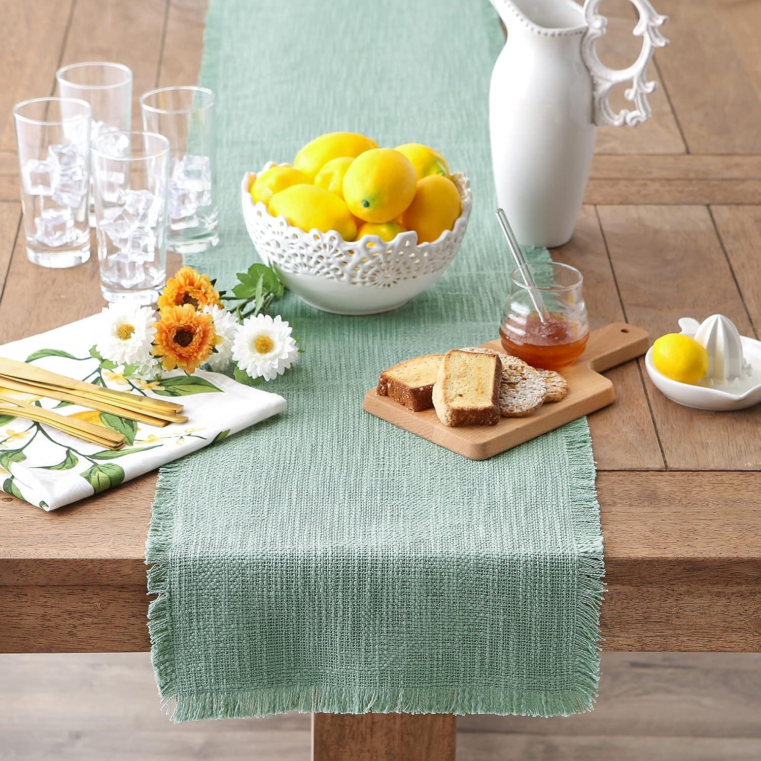 imageDII Linen Tabletop Collection Machine Washable Table Runner 145x72 JadeiteJadeite