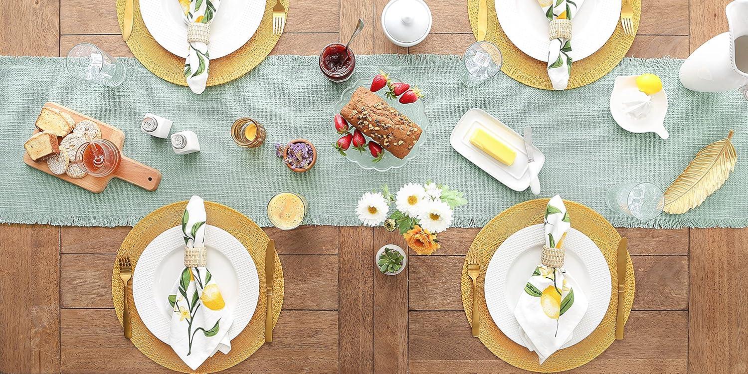 imageDII Linen Tabletop Collection Machine Washable Table Runner 145x72 JadeiteJadeite