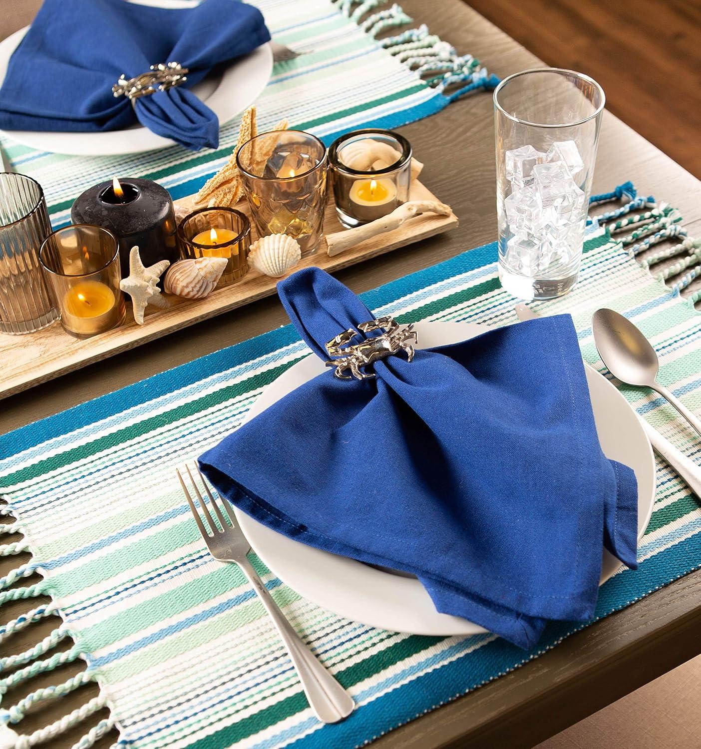 imageDII Seashore Collection Beach House Dcor Placemat Set 13x19 Beach Vibes Blue 6 PieceBeach Vibes Blue