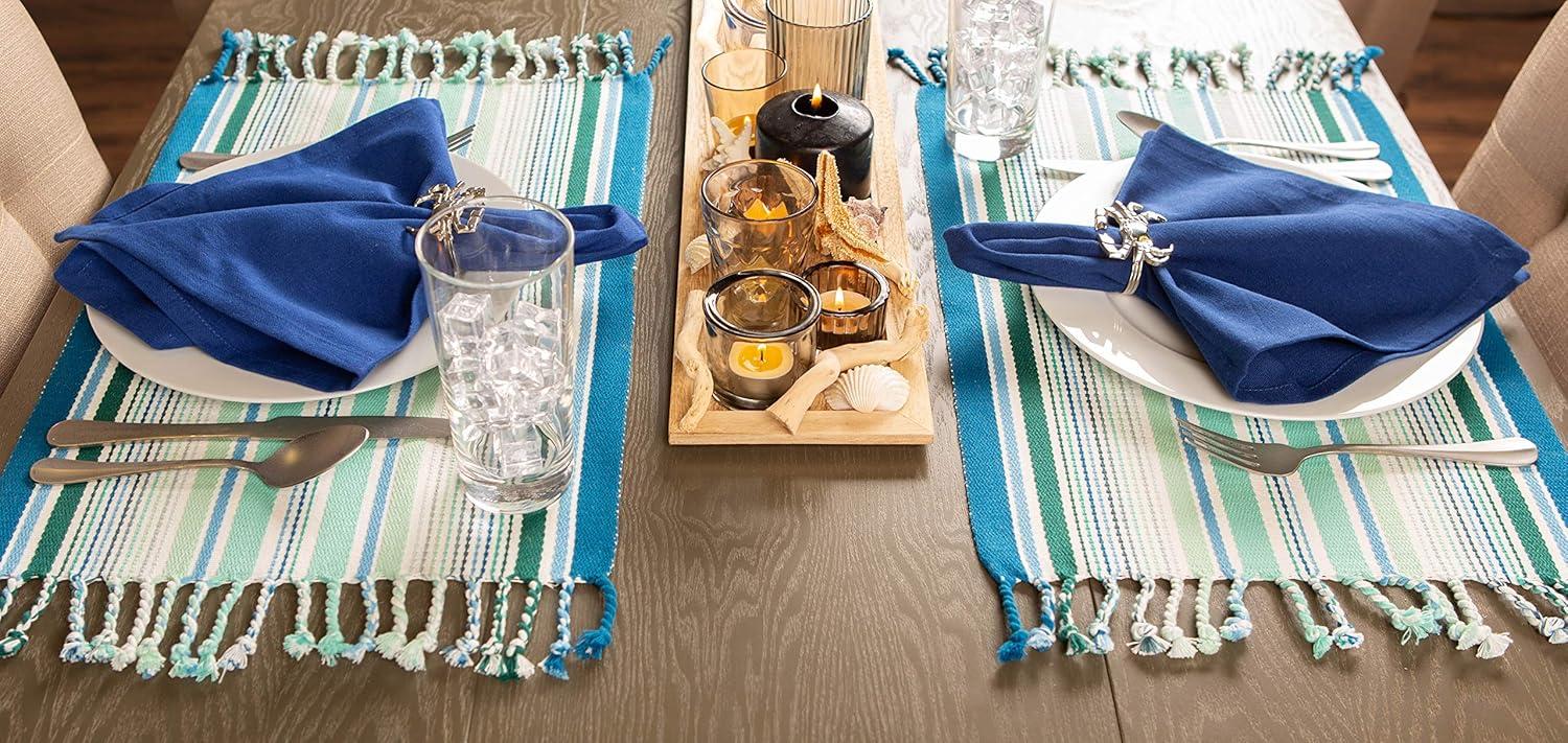 imageDII Seashore Collection Beach House Dcor Placemat Set 13x19 Beach Vibes Blue 6 PieceBeach Vibes Blue