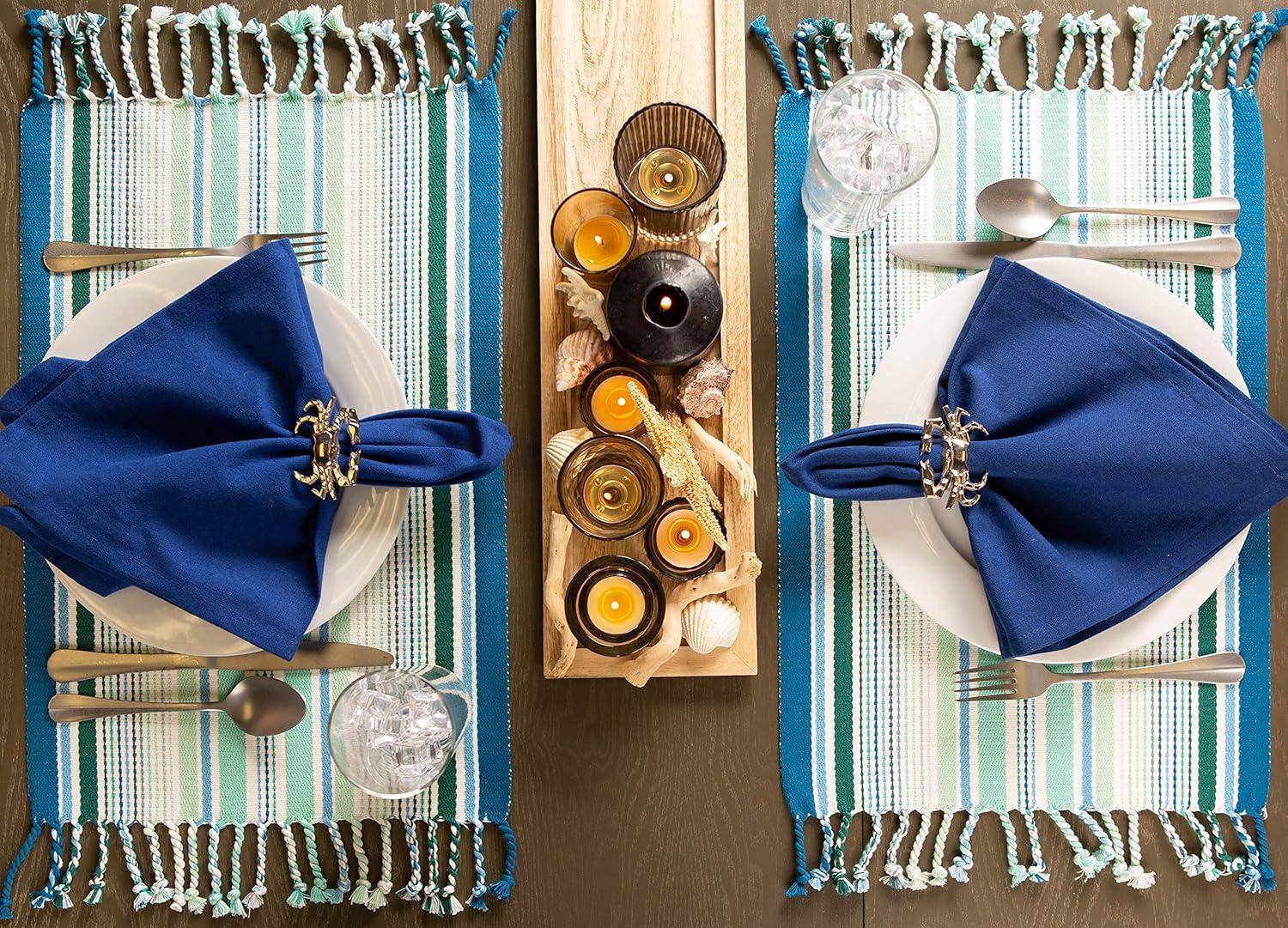 imageDII Seashore Collection Beach House Dcor Placemat Set 13x19 Beach Vibes Blue 6 PieceBeach Vibes Blue