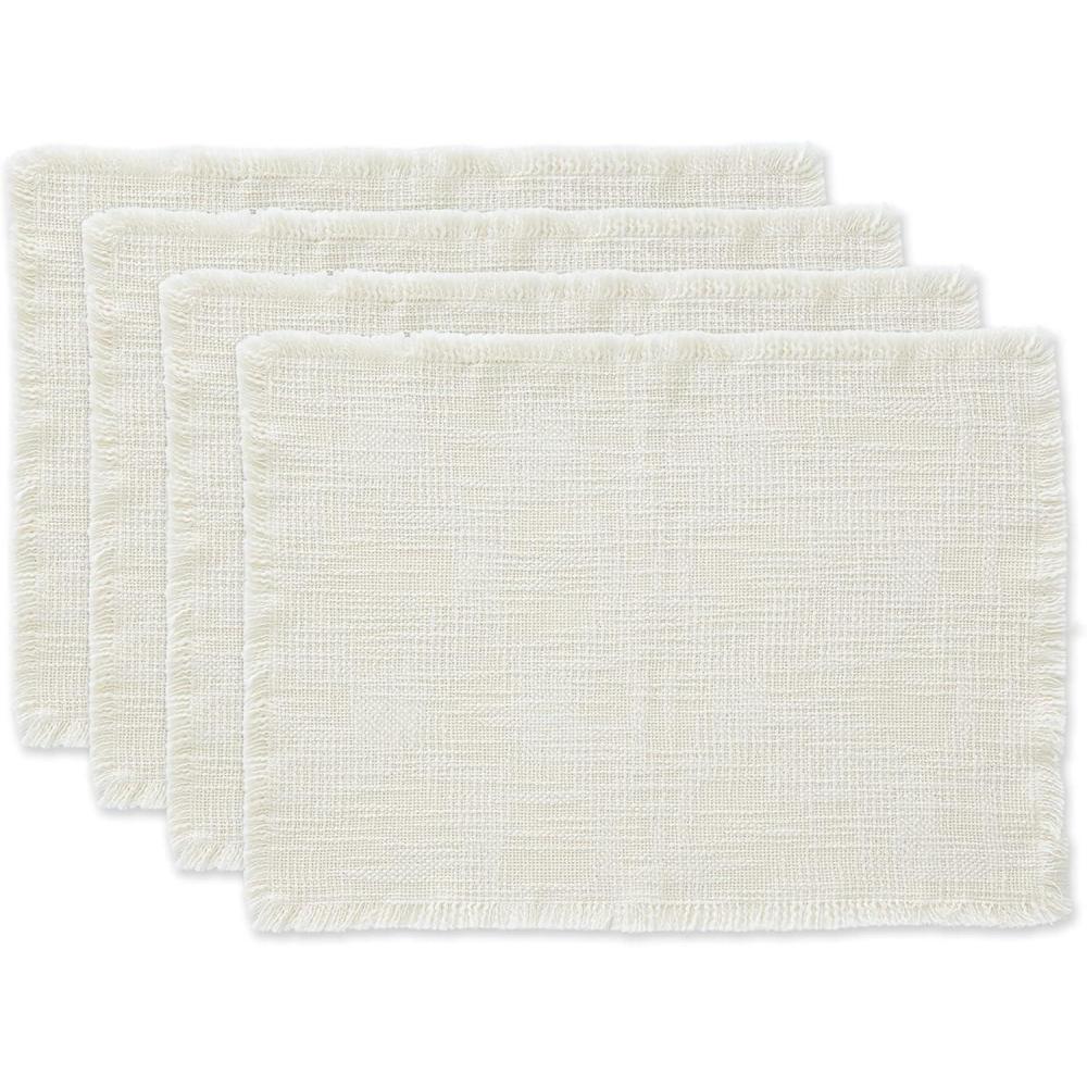 imageDII Linen Tabletop Collection Machine Washable Placemat Set 145x205 Cream 4 PieceCream
