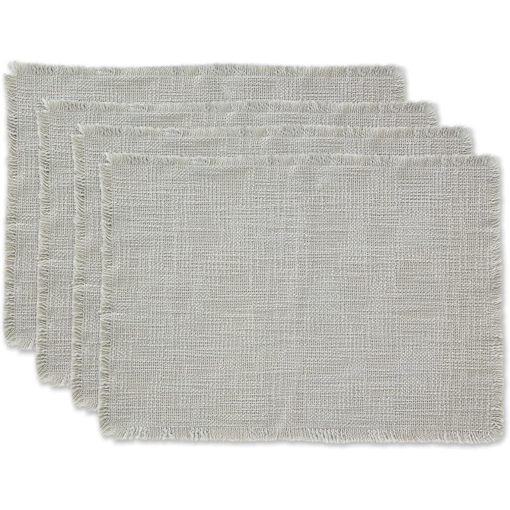 imageDII Linen Tabletop Collection Machine Washable Placemat Set 145x205 Cream 4 PieceLight Rain