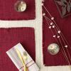 imageDII Linen Tabletop Collection Machine Washable Placemat Set 145x205 Cream 4 PieceCranberry
