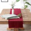 imageDII Linen Tabletop Collection Machine Washable Table Runner 145x72 JadeiteCranberry