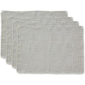 imageDII Linen Tabletop Collection Machine Washable Placemat Set 145x205 Cream 4 PieceLight Rain