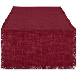 imageDII Linen Tabletop Collection Machine Washable Table Runner 145x72 JadeiteCranberry