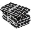 imageDII Basic Terry Collection Windowpane Dishtowel Set 16x26 Red Solid 4 PieceBlack Check