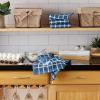 imageDII Basic Terry Collection Windowpane Dishtowel Set 16x26 Red Solid 4 PieceBlue Check
