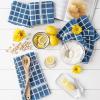 imageDII Basic Terry Collection Windowpane Dishtowel Set 16x26 Red Solid 4 PieceBlue Check