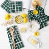 imageDII Basic Terry Collection Windowpane Dishtowel Set 16x26 Red Solid 4 PieceDark Green Check