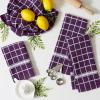 imageDII Basic Terry Collection Windowpane Dishtowel Set 16x26 Red Solid 4 PieceEggplant Check