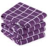 imageDII Basic Terry Collection Windowpane Dishtowel Set 16x26 Red Solid 4 PieceEggplant Check