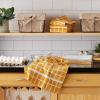 imageDII Basic Terry Collection Windowpane Dishtowel Set 16x26 Red Solid 4 PieceHoney Gold Check