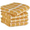imageDII Basic Terry Collection Windowpane Dishtowel Set 16x26 Red Solid 4 PieceHoney Gold Check