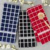 imageDII Basic Terry Collection Windowpane Dishtowel Set 16x26 Red Solid 4 PieceNautical Blue Check