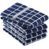 imageDII Basic Terry Collection Windowpane Dishtowel Set 16x26 Red Solid 4 PieceNautical Blue Check